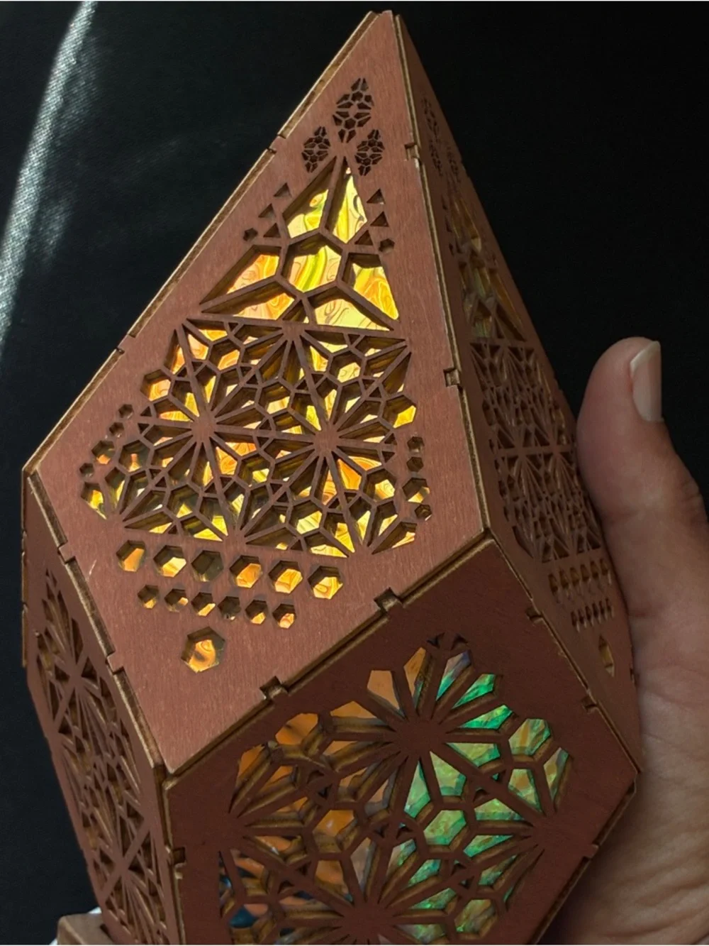 Decorative Geometric Wooden Light